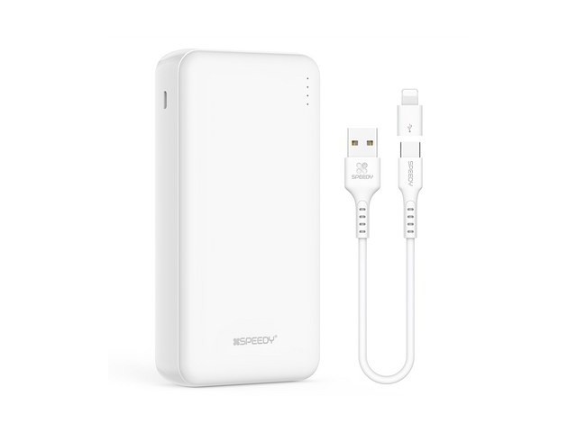 [아이폰 보조밧데리 20000] 착용하면 멋진 SPEEDY 슬림 듀얼 보조배터리 20000mAh 2A + C타입 케이블 + 8핀 젠더 세트