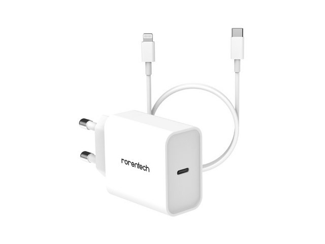 [아이폰 충전기] 현명한 선택 로랜텍 아이폰 20W 고속충전기 + C to 8핀 고속케이블 1m 세트