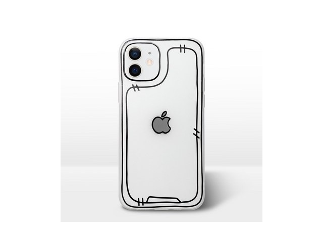 [아이폰12미니 그림케이스] 소중한 구매 JXH 스케치 심플 무광 반투명 풀커버 아이폰 케이스