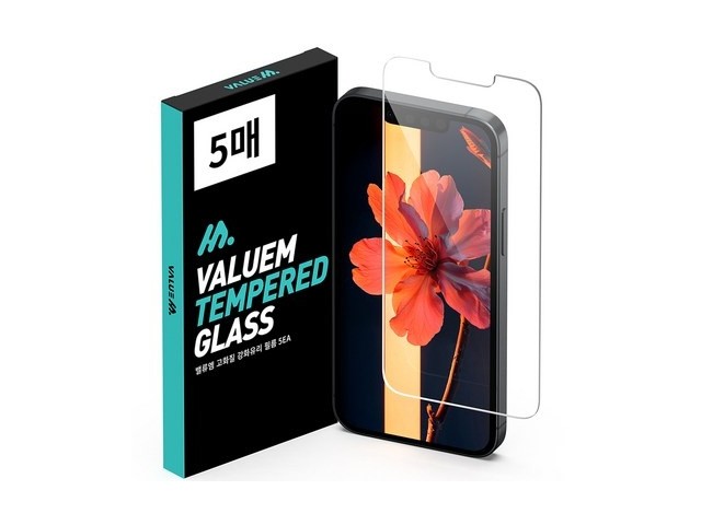 [아이폰13미니 액정] 인기 폭발 밸류엠 고화질 9H 강화유리 아이폰 액정보호필름 5p 세트